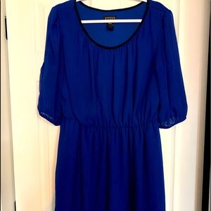Plus Size royal blue, 3/4 sleeve mini dress